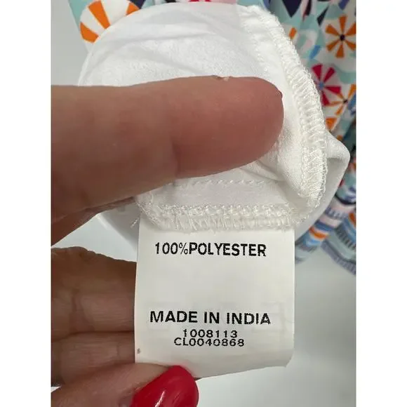 eShakti sleeveless Summer print mini dress Size 12/ Large - Picture 6 of 7